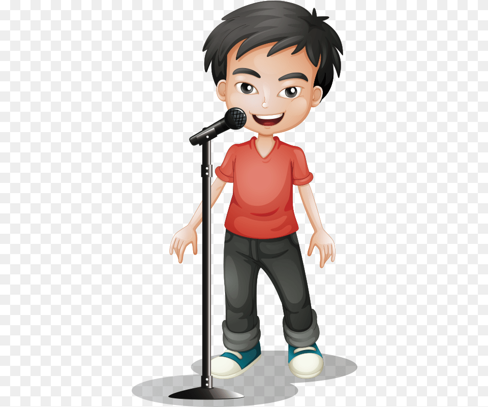 Karaoke Clipart Lady Singer Boy Singing Clipart, Microphone, Electrical Device, Baby, Person Png Image