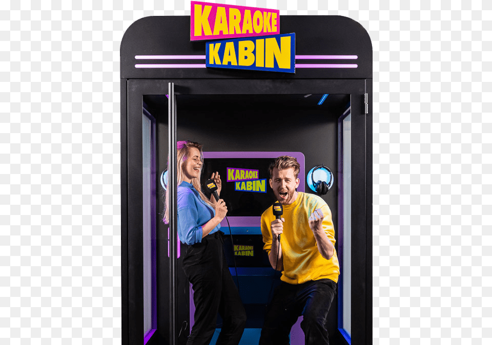 Karaoke Kabin Front Arcade Game, Leisure Activities, Adult, Female, Male Png Image