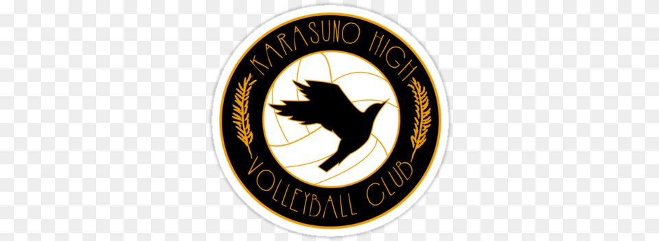 Karasuno Logo Sticker Haikyuu, Emblem, Symbol, Animal, Bird Free Png