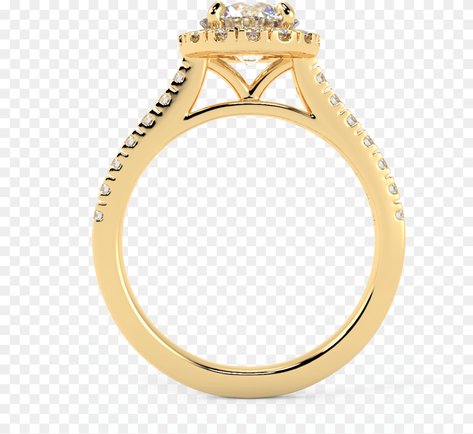 Karat Gold And Diamond Halo Ring Engagement Ring, Accessories, Jewelry, Locket, Pendant Free Png Download