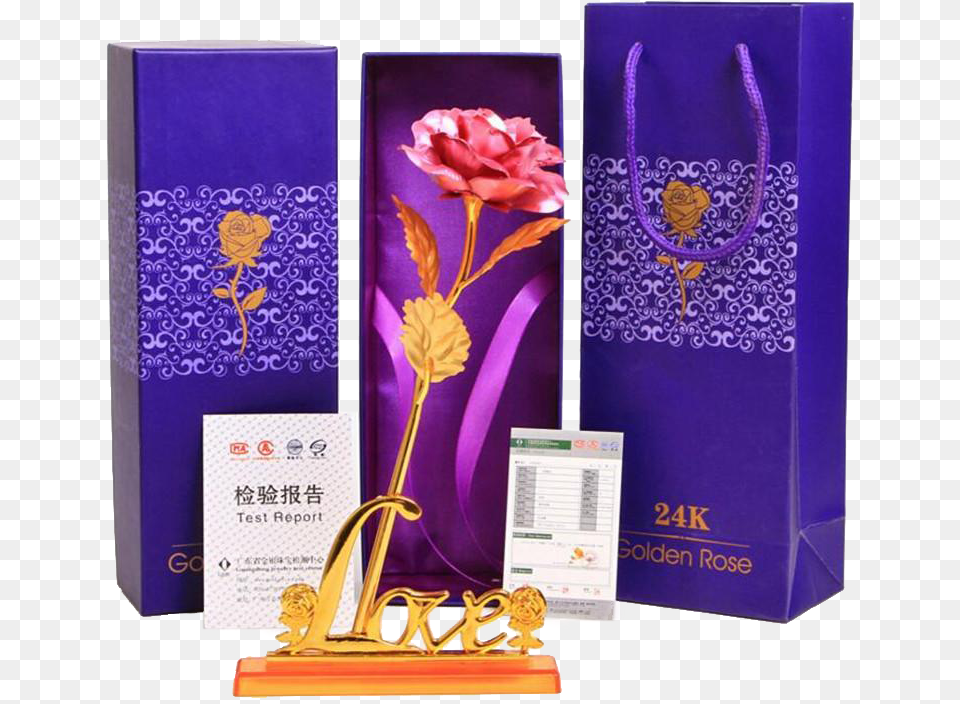 Karat Gold Purple Rose, Flower, Plant, Bag, Flower Arrangement Free Png Download