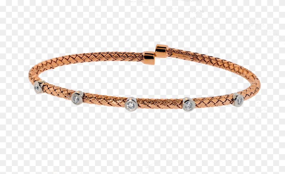 Karat Rose Gold Bezel Set Diamond Flex Weave Bangle Bracelet, Accessories, Jewelry, Animal, Reptile Free Transparent Png