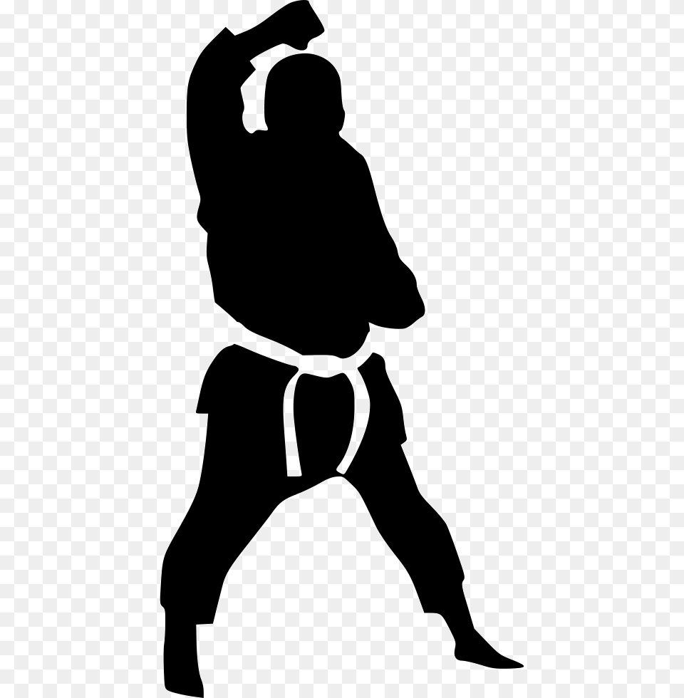 Karate Block Icon Stencil, Person, Sport, Martial Arts Free Png Download