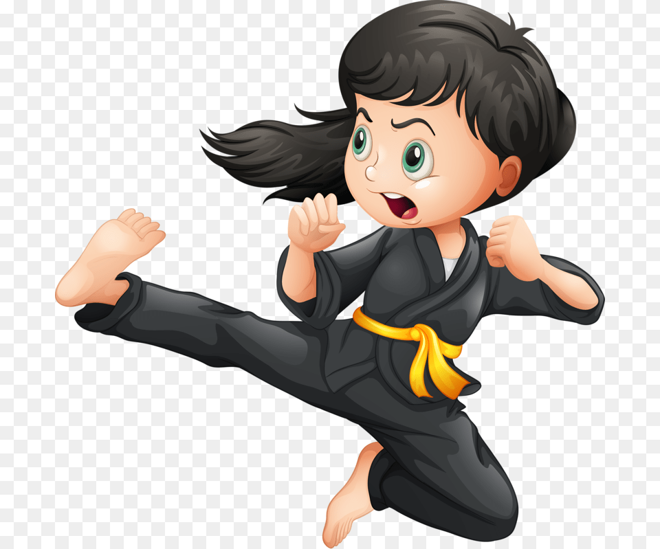 Karate Clipart Brave Child Cartoon Karate Kid, Baby, Person, Martial Arts, Sport Free Png Download