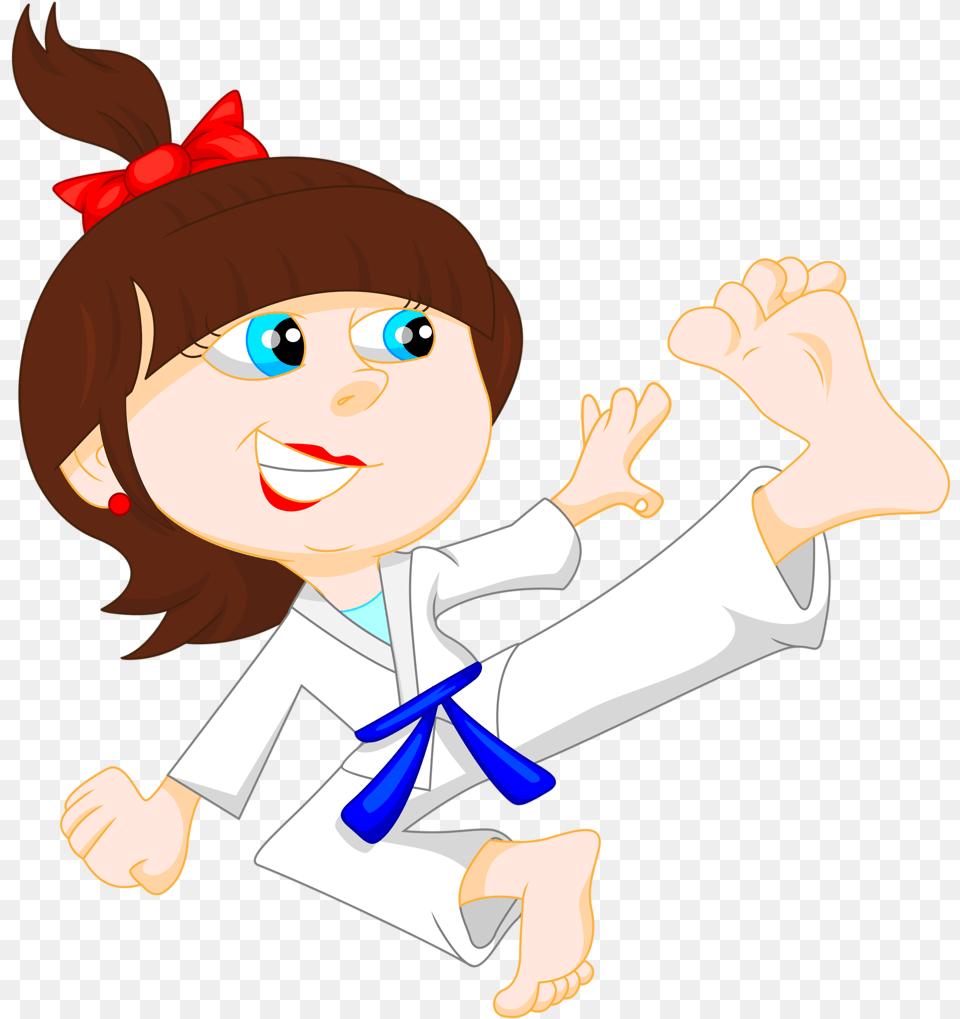Karate Clipart Chibi Girl Karate Cartoon, Baby, Person, Face, Head Png Image