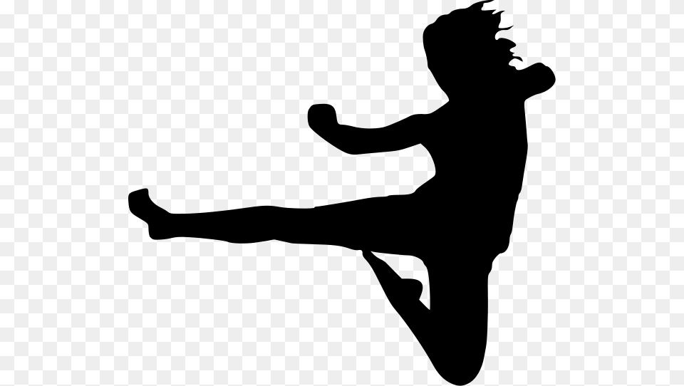 Karate Girl Clipart, Gray Png