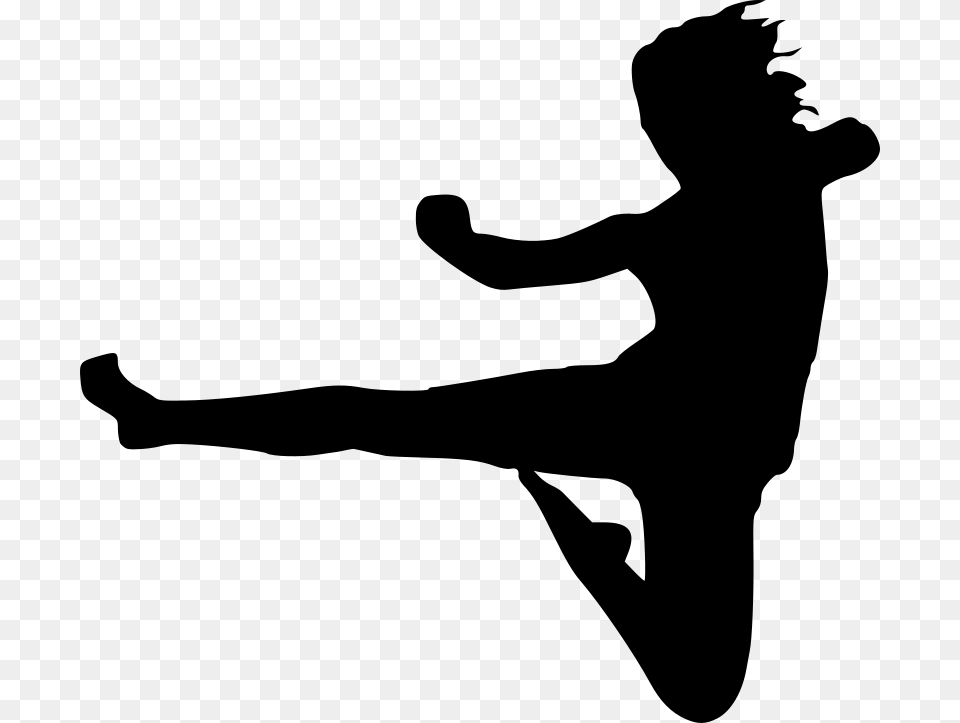 Karate Kick, Gray Free Png