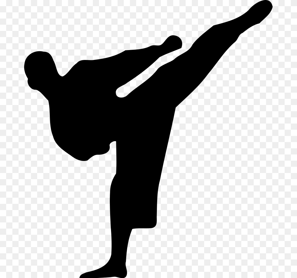 Karate Silhouette Clip Arts For Web, Gray Png Image