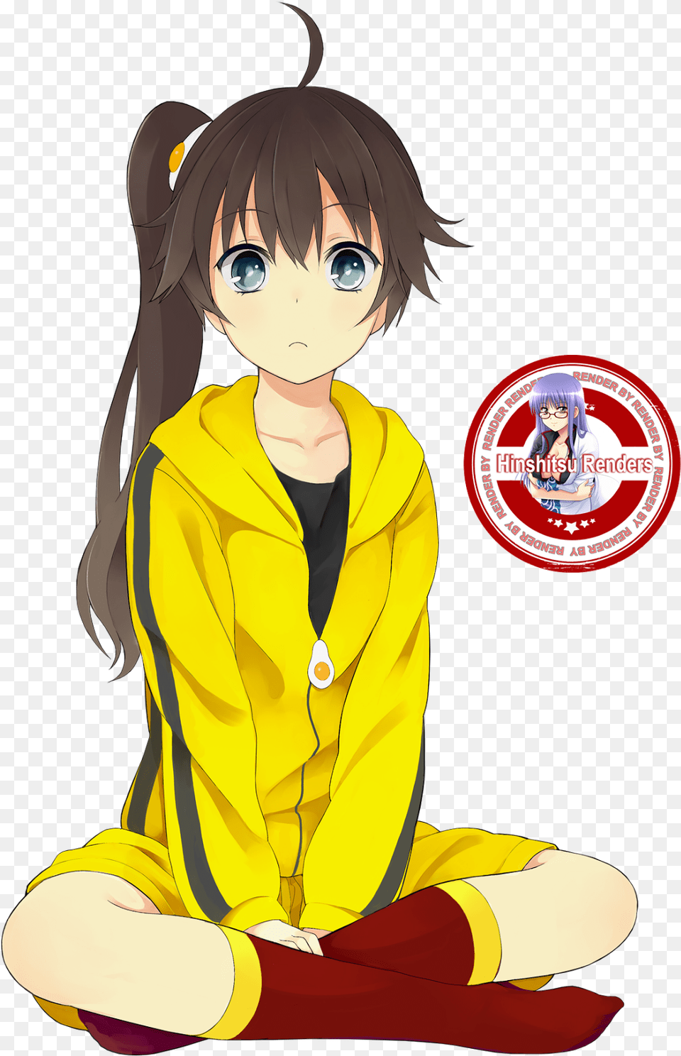 Karen Araragi Sitting Render Anime Girl Laying Down Book, Comics, Publication, Person Free Transparent Png