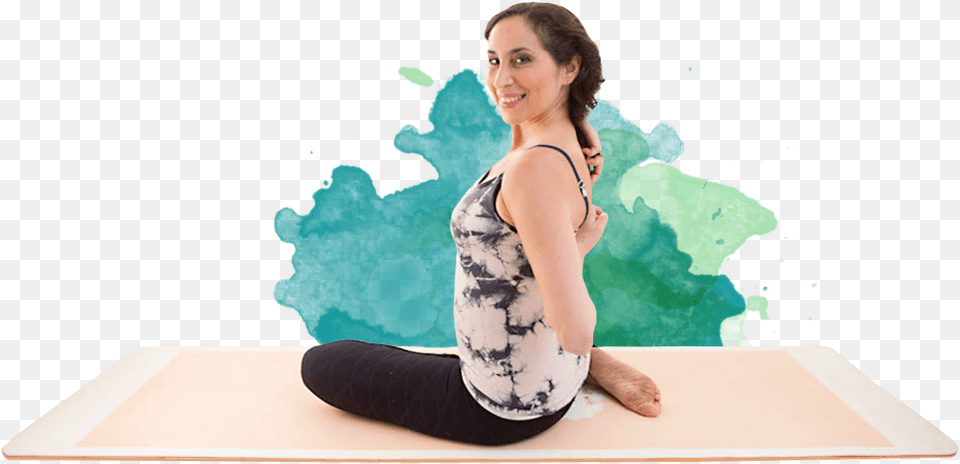 Karen Yoga Stretching Arms Behind Back Watercolor Painting, Adult, Woman, Female, Person Png Image