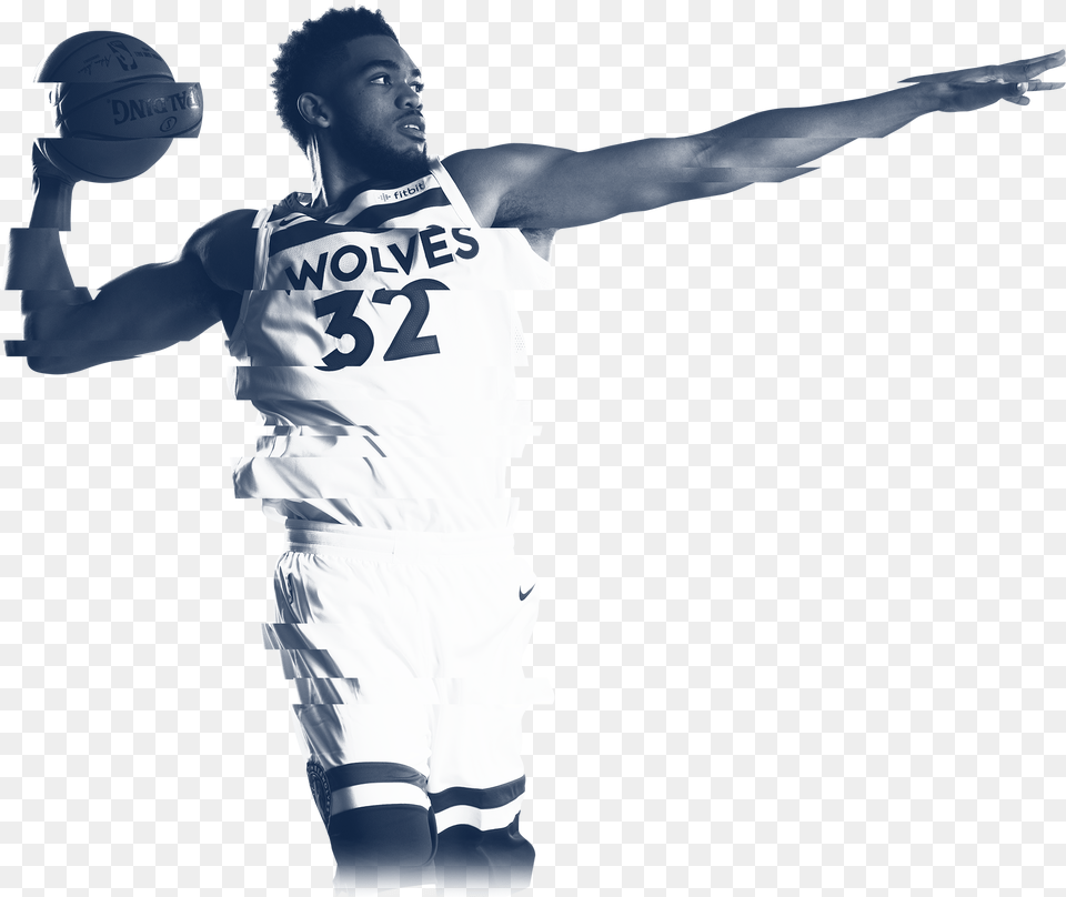Karl Anthony Towns Glitch Effect Minnesota Timberwolves, Shirt, Clothing, Person, People Free Png Download