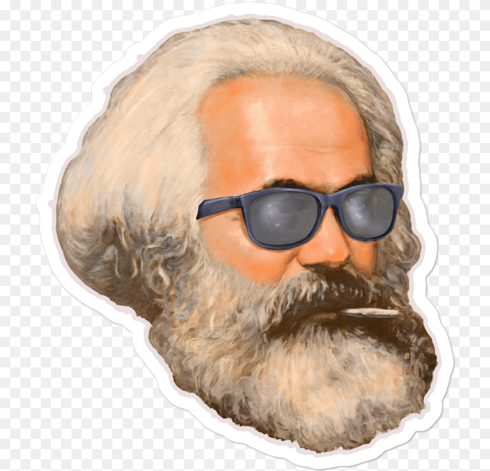 Karl Marx Smoking A Fatty Sticker Portrait Of Karl Marx, Accessories, Beard, Face, Head Free Transparent Png