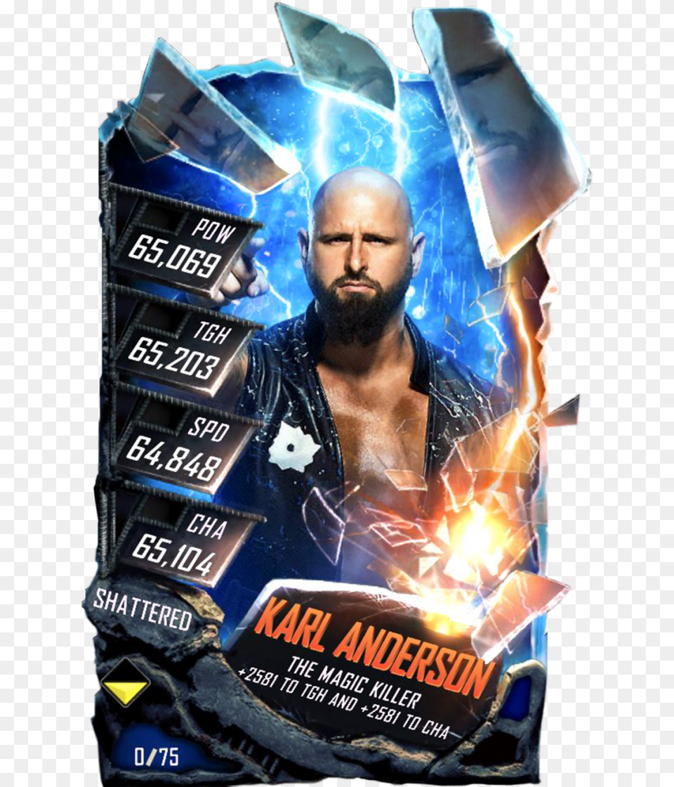 Karlanderson S5 24 Shattered Wwe Supercard Shattered Cards, Advertisement, Poster, Adult, Male Free Png Download