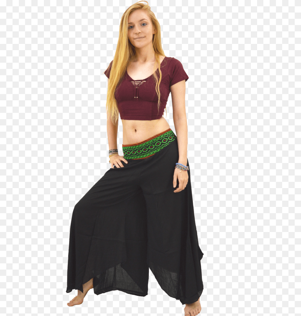 Karma Flared Embroidered Gypsy Pants, Blouse, Clothing, Skirt, Adult Free Transparent Png