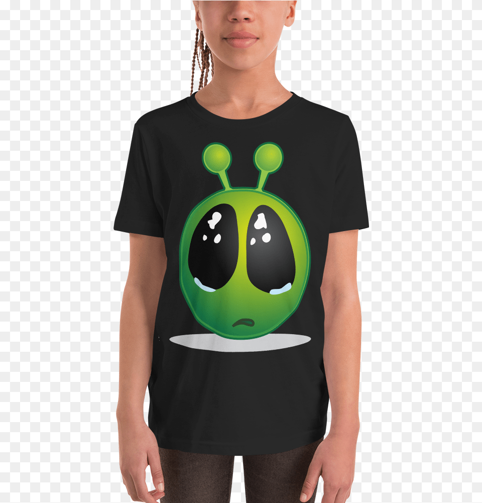 Karma Inc Apparel Sad Eye Alien Emoji Cartoon Animals With Big Eyes, Clothing, T-shirt, Person, Shirt Free Transparent Png