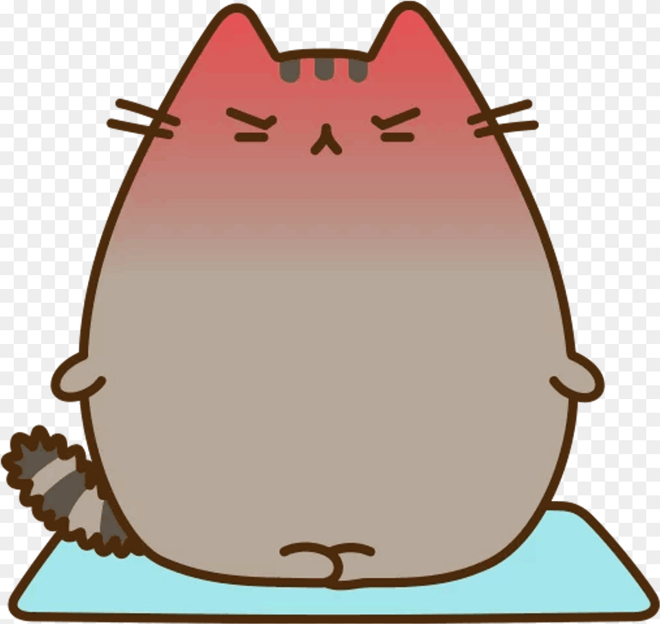 Karma Yoga Calm Pusheen Cat Kitty Cute Tumblr Nervous Pusheen Cat, Bag Png