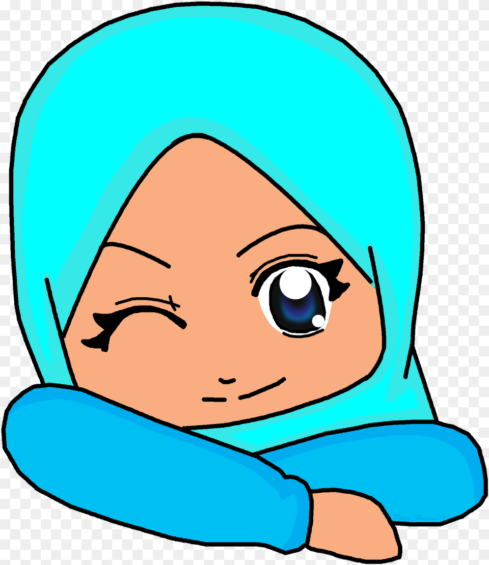 Kartun Chibi Muslimah Comel Dan Lucu Azhanco Kartun Kepala Anak Muslim, Clothing, Hat, Baby, Cap Png Image