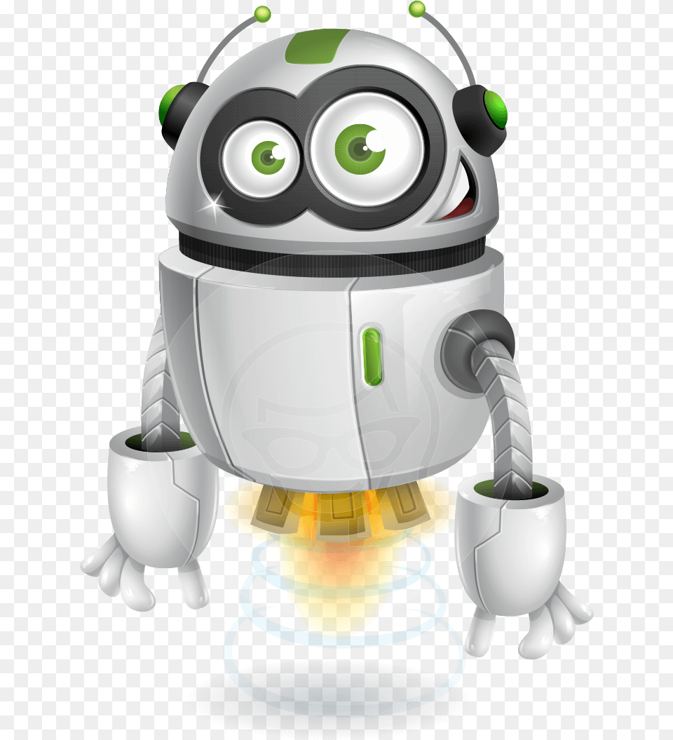 Karuna Humanised Robot Flying Robot Cartoon Character Free Png
