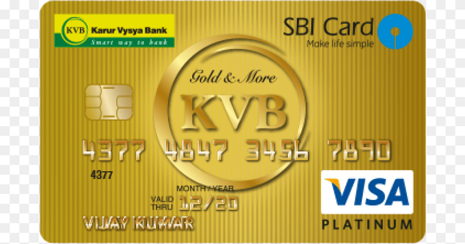 Karur Vysya Bank Sbi Visa Credit Card Image Sbi Student Credit Card, Text, Credit Card, Scoreboard Free Png