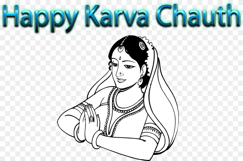 Karva Chauth 2018 Clipart Wedding Clipart Black Amp White, Accessories, Publication, Person, Necklace Png