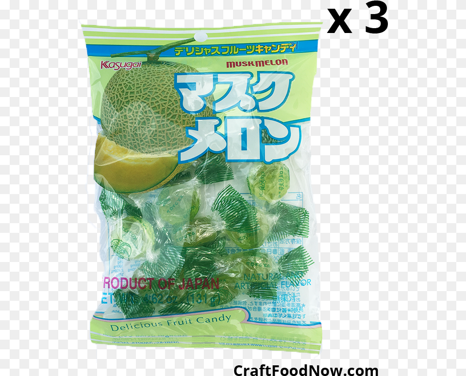 Kasugai Muskmelon Japanese Candies 3 Pack Broccoli, Food, Fruit, Plant, Produce Free Transparent Png