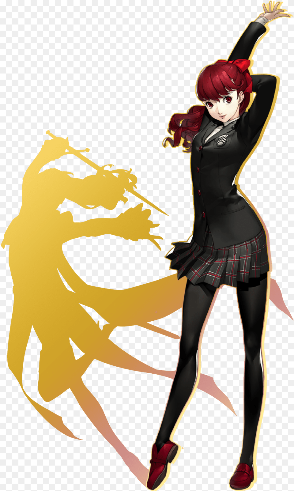 Kasumi With Silhouette Phantom Thief Persona 5 Royal New Girl, Book, Publication, Comics, Adult Free Png Download