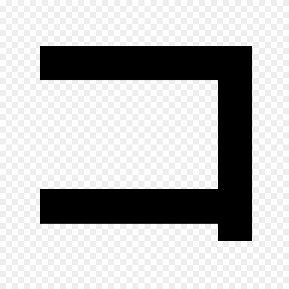 Katakana Ko Filled Icon, Gray Png Image