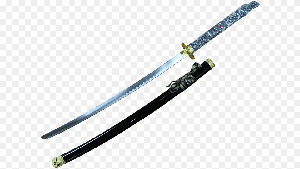 Katana Sword Dragon Handle Samurai Sword Sabre Collectible Sword, Person, Weapon, Blade, Dagger Free Transparent Png