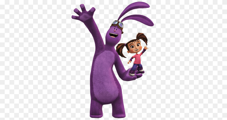Kate And Mim Mim Waving, Purple, Cartoon, Baby, Person Free Png Download