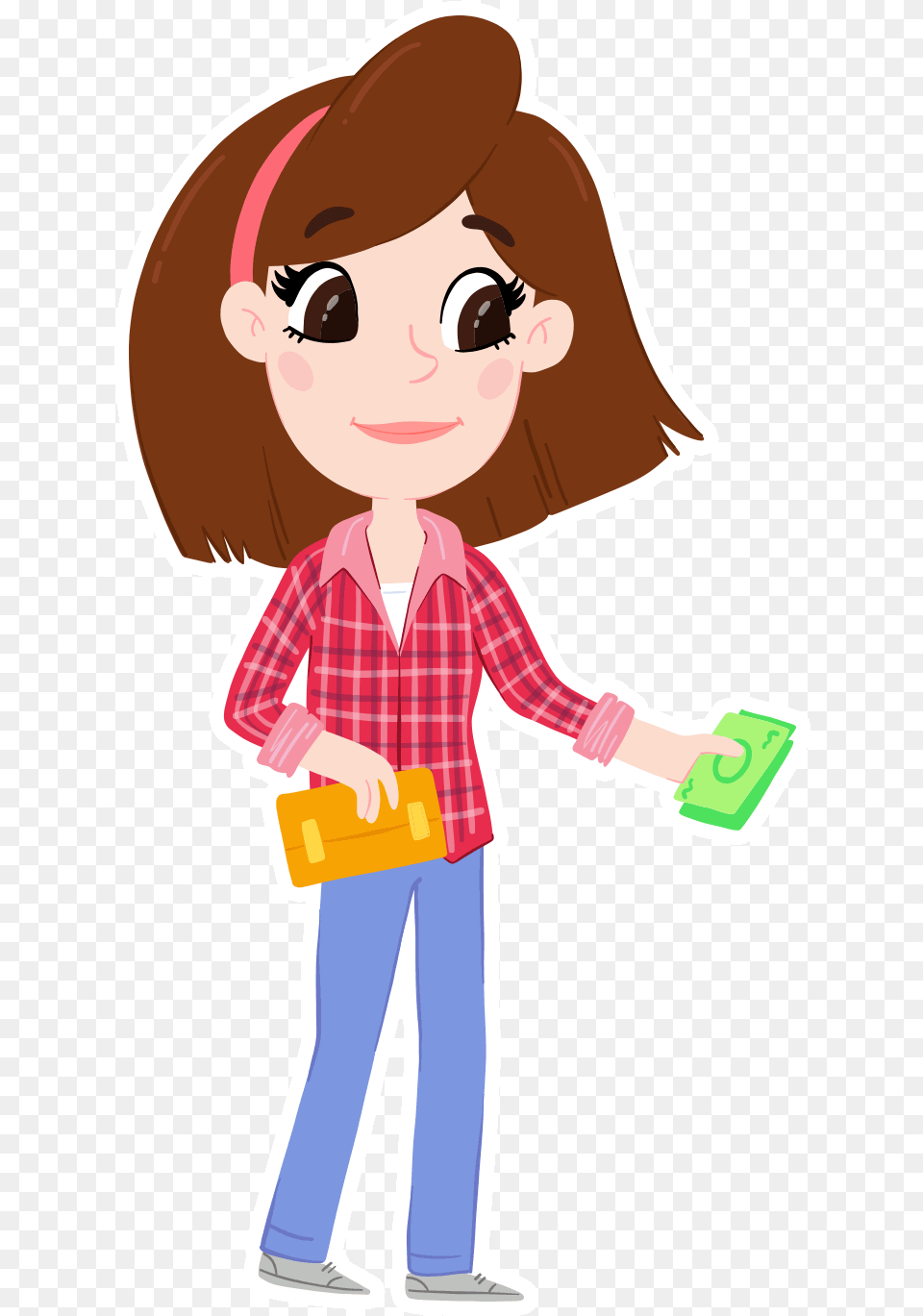 Kate Money Cartoon, Cleaning, Person, Child, Female Free Png Download