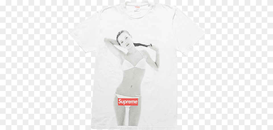 Kate Moss T Shirt Supreme 20th Anniversary Box Logo T Shirt, Clothing, T-shirt, Adult, Female Free Png Download