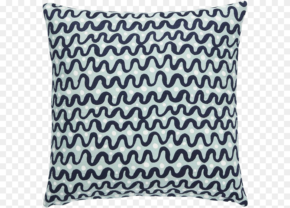 Kate Spade Blue Waves Pillow On Chairish, Cushion, Home Decor Free Png Download