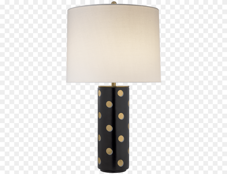 Kate Spade Pavillion Gold Dot Black Cylinder Lamp Lampshade, Table Lamp, Appliance, Device, Electrical Device Free Transparent Png
