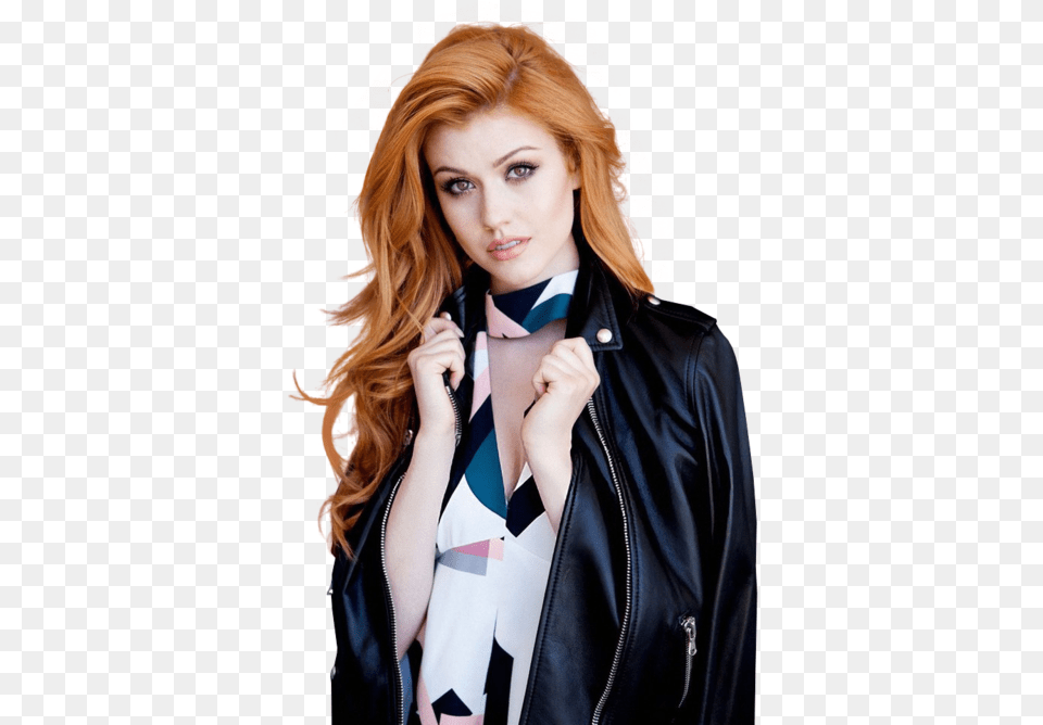 Katherine Mcnamara And Shadowhunters Katherine Mcnamara Leather Jacket, Adult, Portrait, Photography, Person Png Image