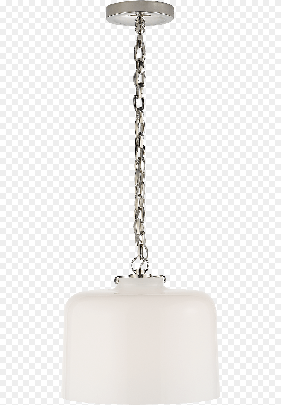 Katie Dome Pendant In Polished Nickel With White Glass Silver, Lamp, Chandelier Free Transparent Png