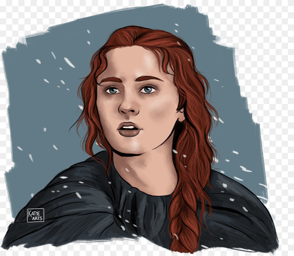 Katiesghosts Sansa Stark Sansa Stark Art Illustration, Adult, Portrait, Photography, Person Free Png Download