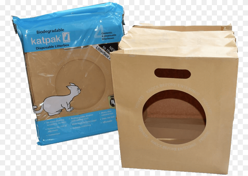 Katpak Biodegradable Litter Box Disposable Litter Box, Cardboard, Carton, Package, Package Delivery Png