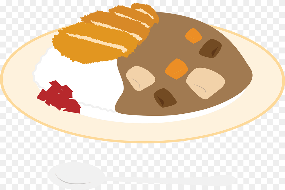 Katsukare Japanese Curry Rice Clipart, Cutlery, Spoon, Fork, Meal Free Png