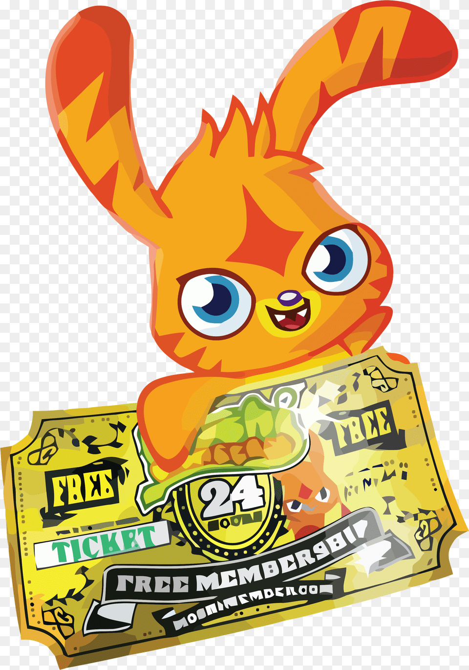 Katsuma Gold Ticket Clipart Moshi Monsters Golden Ticket, Sticker, Advertisement, Dynamite, Weapon Free Png Download