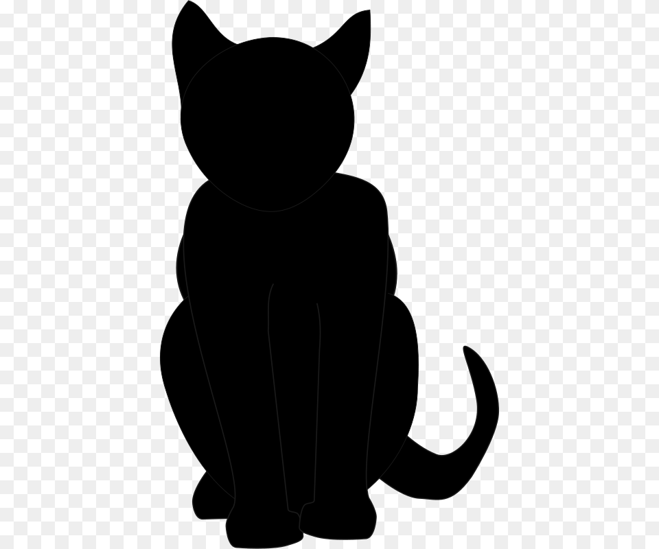 Kattekrab Black Cat, Silhouette, Animal, Mammal, Pet Free Png Download