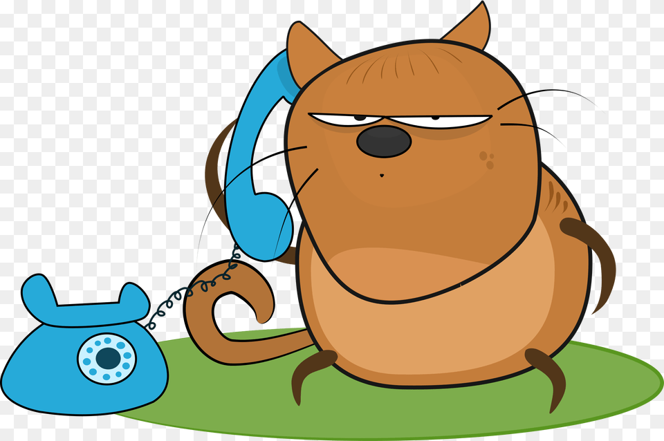 Katze Mit Telefon Clip Arts Answer The Phone Clipart, Cartoon Free Png