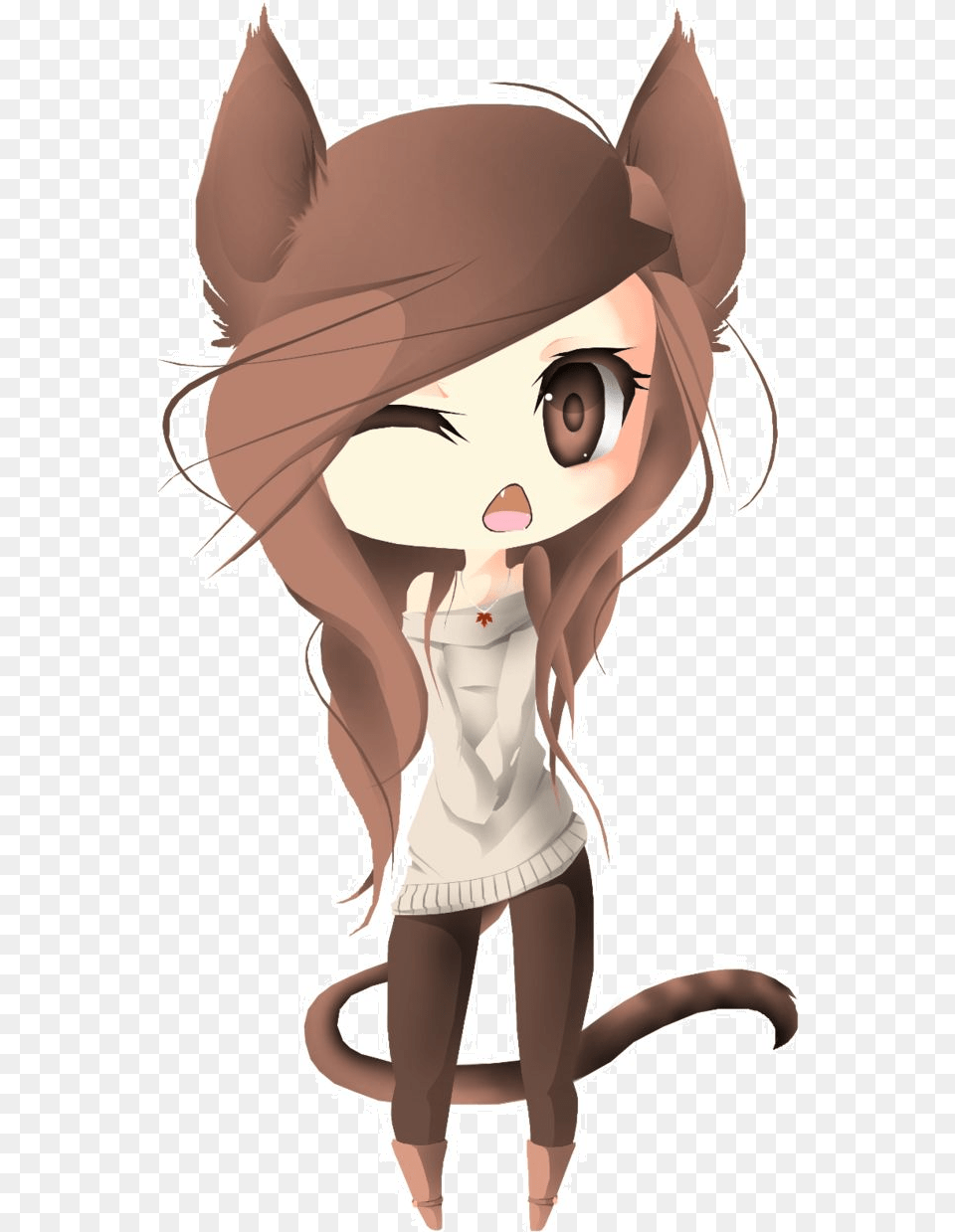 Kawaii Anime Cat Ears Chibi Anime Cat Girls, Book, Comics, Publication, Baby Free Png