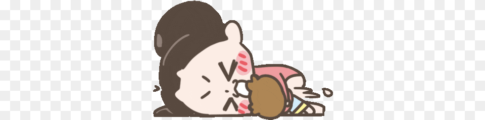 Kawaii Anime Gif Kawaii Anime Inlove Discover U0026 Share Gifs Sleeping Couple Cartoon Gif, Ice Cream, Cream, Dessert, Food Free Png
