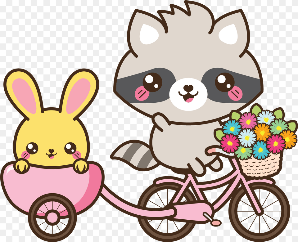 Kawaii Bike Illustration Kawaii Bike, Machine, Wheel, Device, Grass Png Image