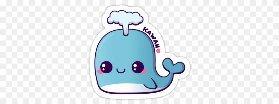 Kawaii Blue Whale Sticker, Bag, Clothing, Hat Free Png Download