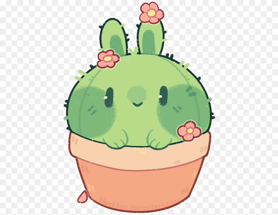 Kawaii Bunny Cactus, Cream, Dessert, Food, Ice Cream Free Transparent Png