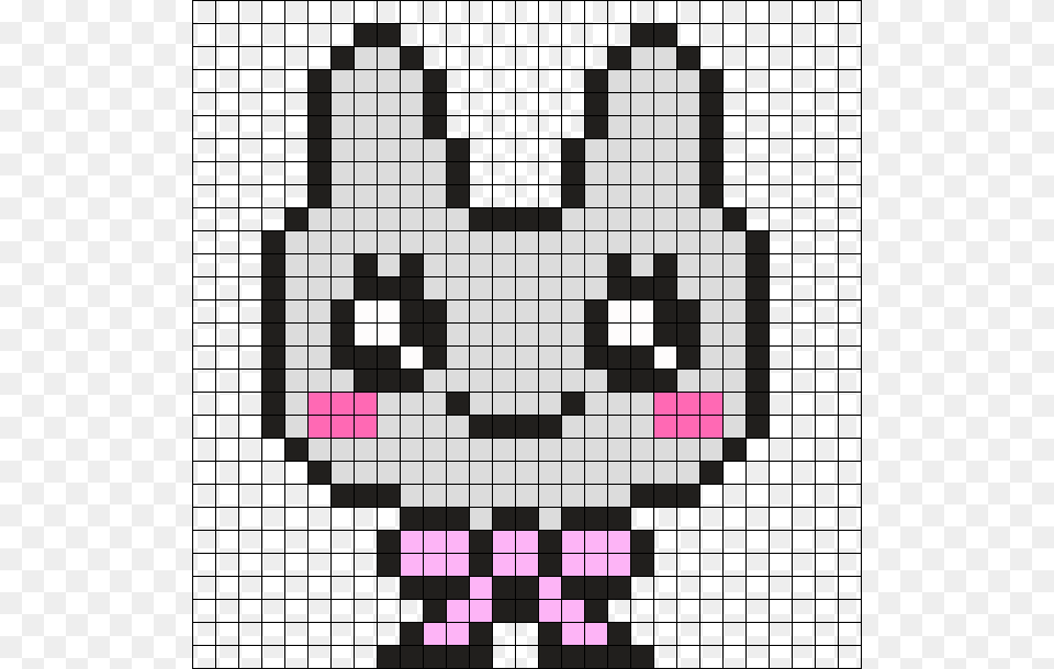 Kawaii Bunny With Bow Perler Bead Pattern Bead Sprite Dibujos De Pixeles De Emojis, Game, Chess Free Png