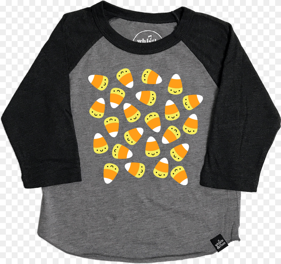 Kawaii Candy Corn Baseball T Shirt, Clothing, Long Sleeve, Sleeve, T-shirt Png