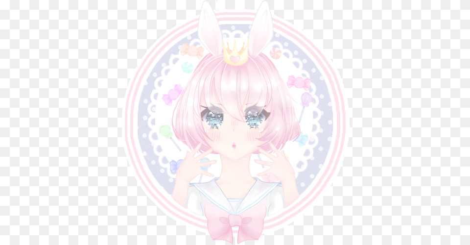 Kawaii Candy Sweets Anime Girl Pastel Profile Picture Cute Anime, Book, Comics, Publication, Plate Free Transparent Png