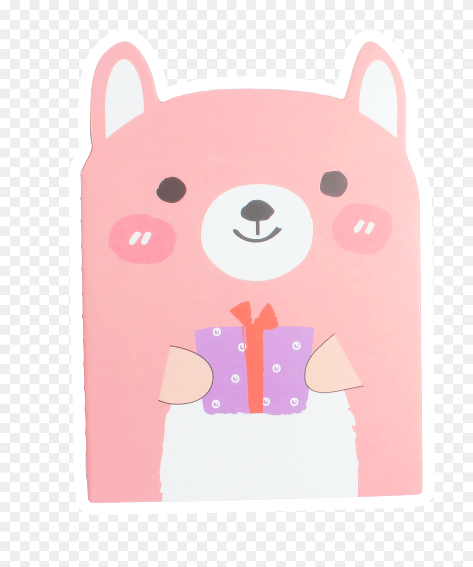 Kawaii Cartoon Anime Animal Holding Gift Small Notepad, Bag, Applique, Pattern Free Png Download